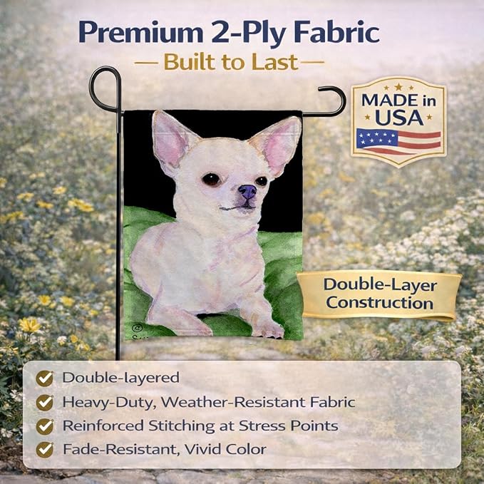 Caroline's Treasures SS8789GF Chihuahua Garden Flag Mailbox Flag Decorative Yard Flag Banner Outside Patio Artwork Yard Flower Beds, Garden Size, Multicolor