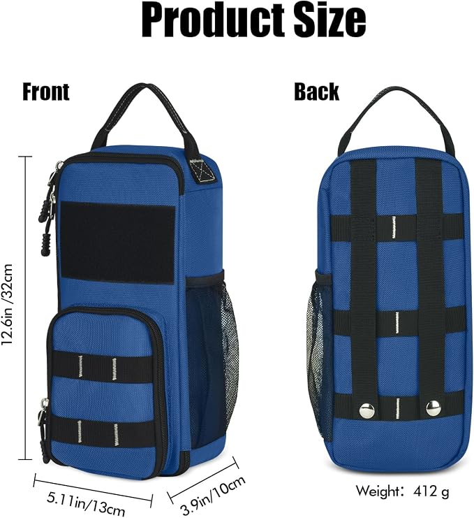 LAKE OF FIRE 12.6" Small Tool Bag Pouch for Men with Multiple Pockets, Waterproof Heavy Duty Tool Bag Organizer with Zipper and Portable Handle (Blue)