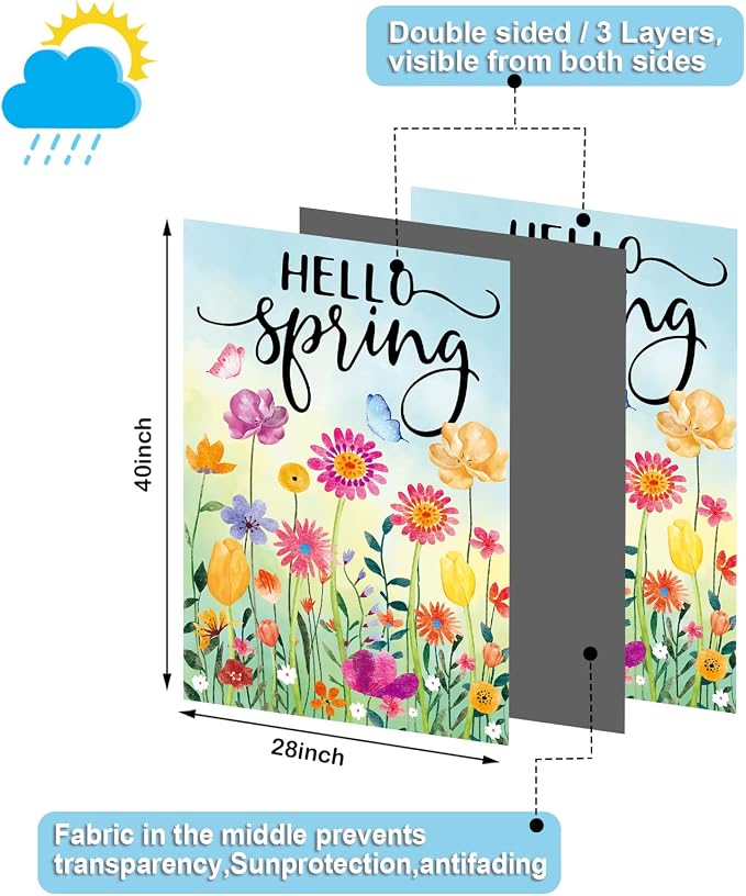 Seasonal Garden Flags Set of 12 Double Sided 28 x 40 Inch Large Yard Flags, Large House Flags for Outside, 4th of July Fall Winter Halloween Christmas Outdoor Flags, Holiday Garden Flags for All Seasons