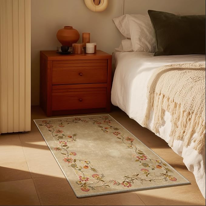 2x3 Washable Small Entryway Rug: Door Mat Indoor Entrance Stain Resistant Non Slip Rubber Backed Low Pile Soft Throw Area Rugs for Bedroom Kitchen Front Door Indoor Entrance Foyer Entry