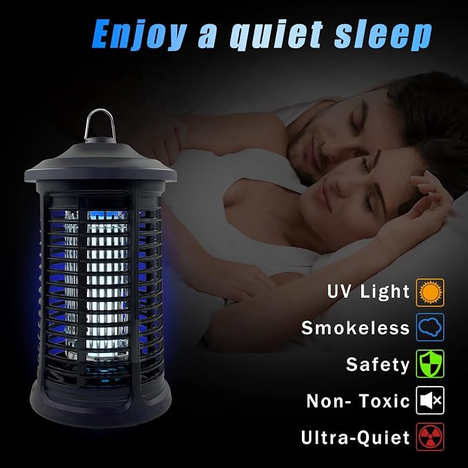 Electric Bug Zapper Indoor/Outdoor, 4200V High Powered Mosquito Zappers Killer, Waterproof Insect Fly Swatter Zapper Mosquito Trap Outdoor, Fly Traps, Insect Killer for Home,Garden,Backyard, Camping