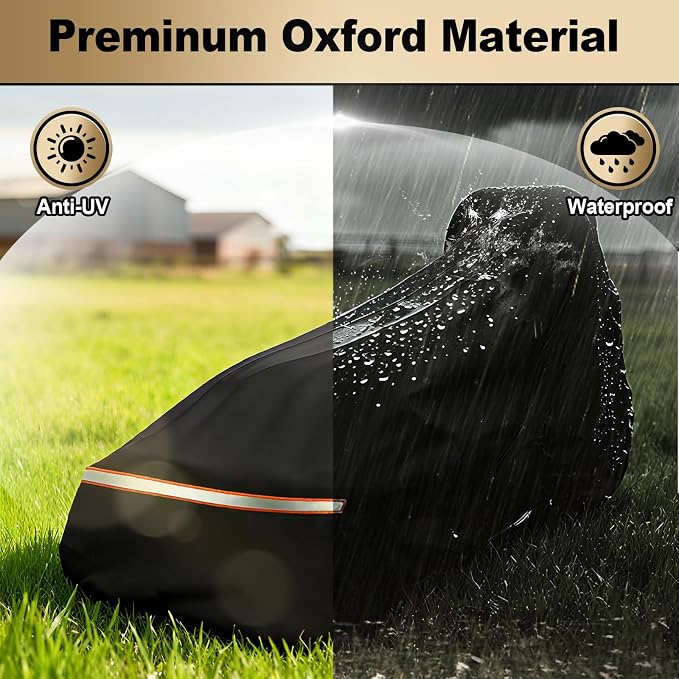 Tractor Cover,Tractor Covers Waterproof Heavy Duty with Storage Bag(189L x 76 W x 86 H in)，600D Oxford Cloth Waterproof Universal Cover,UV Protection, Dustproof-All Weather Protection