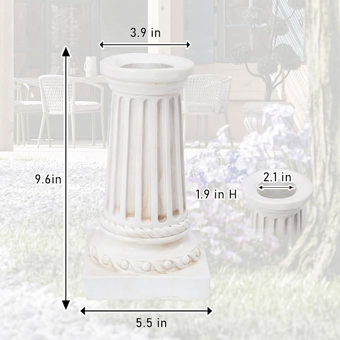 VCUTEKA Gazing Ball Stand, 8-10" Gazing Globe Outdoor Roman Garden Pedestal | 9.6" H Gazing Ball Stand for Garden, Outdoor Display Stand Décor Accessories Resin Roman pedestal for 10" Garden Gazing Globe