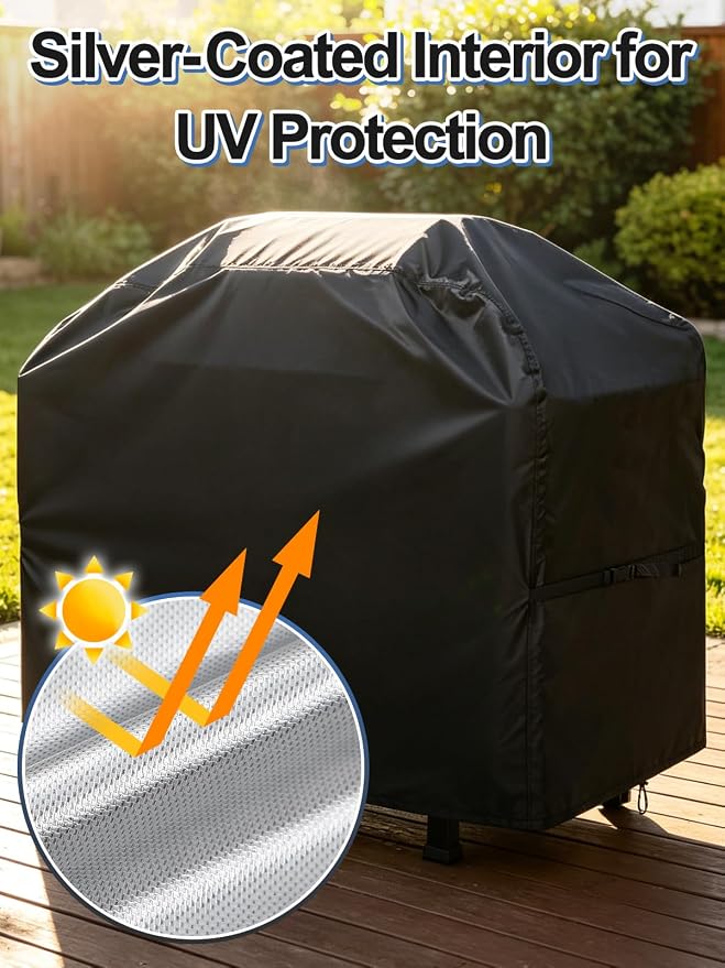 PAMASE 65in BBQ Cover fits Most 3-5 Burner Gas Grills - Waterproof Gas Cover for Outdoor Grill, UV Fade & Rip Resistant, Compatible with Weber Genesis, Camp Chef, Nexgrill, Char-Broil