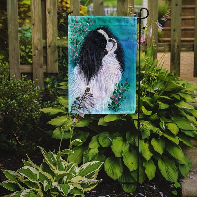 Caroline's Treasures SS8134GF Japanese Chin Garden Flag Mailbox Flag Decorative Yard Flag Banner Outside Patio Artwork Yard Flower Beds, Garden Size, Multicolor