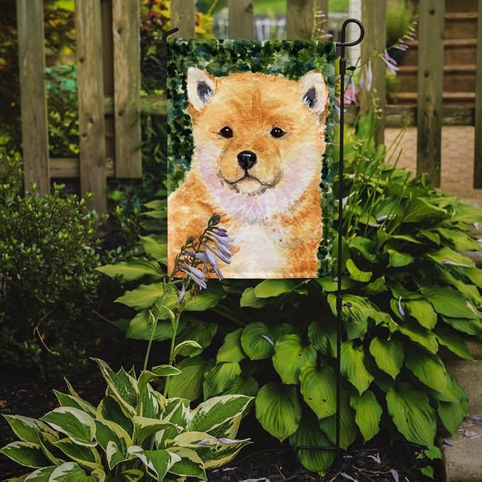 Caroline's Treasures SS8726GF Shiba Inu Garden Flag Mailbox Flag Decorative Yard Flag Banner Outside Patio Artwork Yard Flower Beds, Garden Size, Multicolor