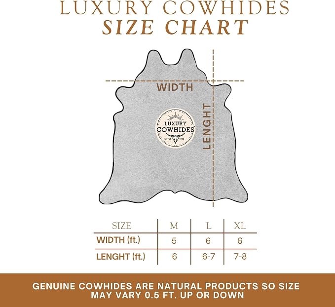 Sunshine Cowhides 100% Genuine Tricolor Cow Skin Leather Cowhide Rug - Modern Style Animal Skin Rug & Floor Carpet for Living Room, Bedroom, Kitchen & More - Extra Large (6x7-8 Ft.)
