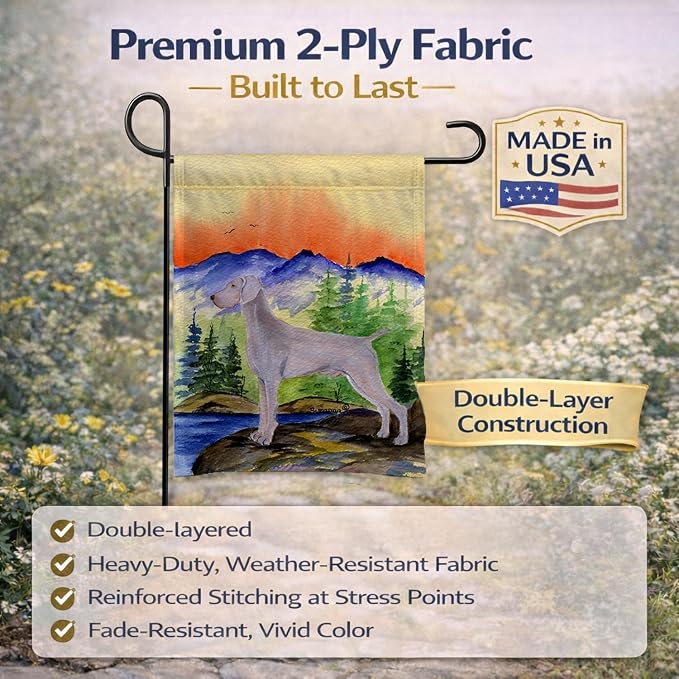 Caroline's Treasures SS8267GF Weimaraner Garden Flag Mailbox Flag Decorative Yard Flag Banner Outside Patio Artwork Yard Flower Beds, Garden Size, Multicolor