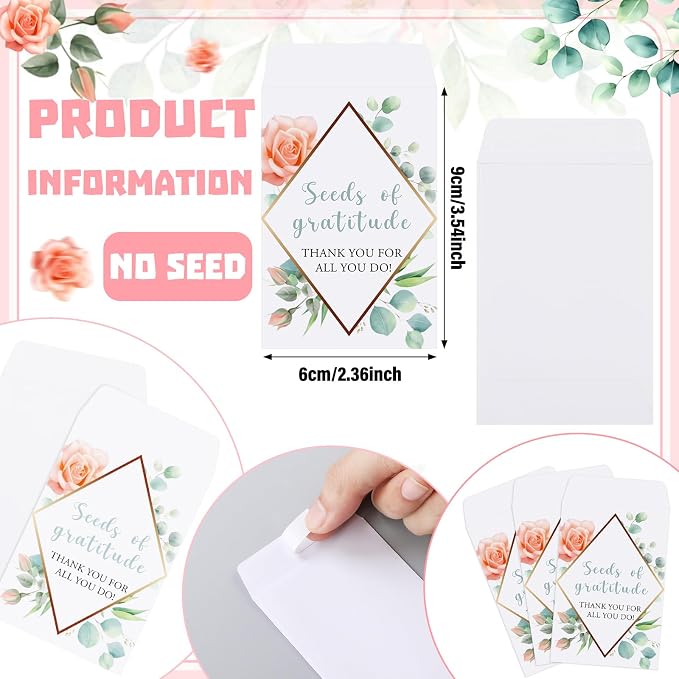 Ctosree 24 Sets Appreciation Gifts Thank You for All You Do Seed Packets Flowerpot Thanks Tags Organza Bags for Coworker Staff Employee Nurse Appreciation Gifts