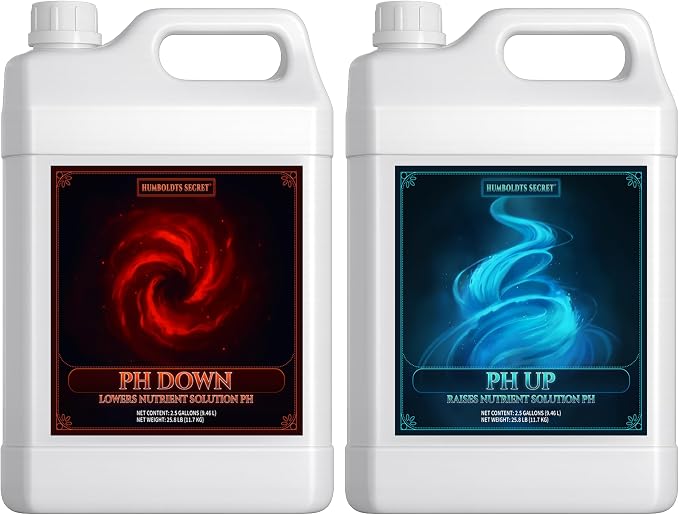 Humboldts Secret pH Up and pH Down Control Kit | Liquid Nutrient Solution Balancer for Plants | for Soil, Hydroponic, Coco, and DWC Systems | Supports Nutrient Absorption and Growth | 2.5 Gallon