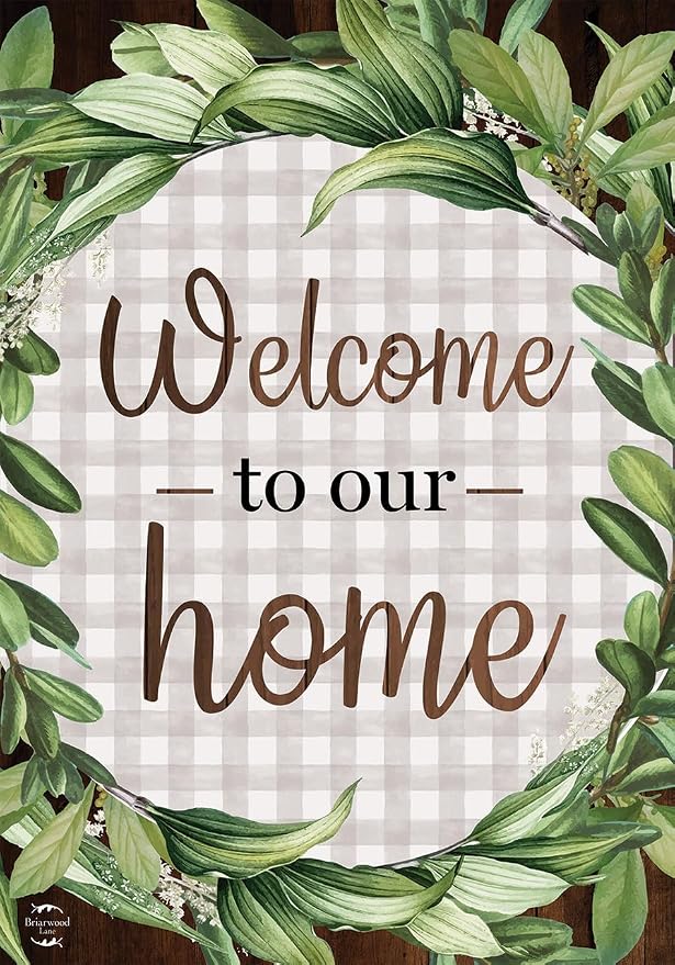 Briarwood Lane Welcome to Our Home Wreath Everyday Double-Sided House Flag