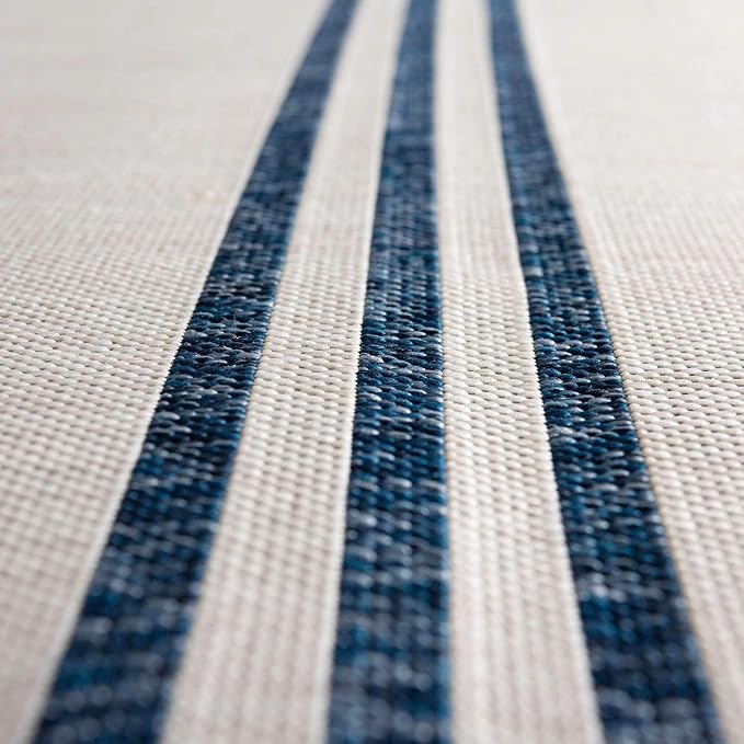 Unique Loom Outdoor Collection Area Rug - Anguilla (4' 1' x 6' 1' Rectangle, Ivory/ Blue)
