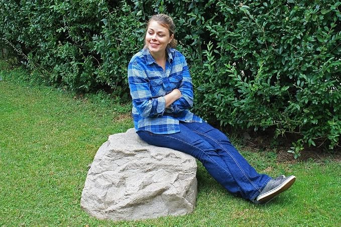 EMSCO Landscape Rock Cover – Sandstone – Low Profile Boulder – Decorative Artificial Rock for Concealing Utility Fixtures, Pipes, Valves & Landscape Equipment | Sandstone, Low Profile Boulder Size, Decorative Landscape Rock Cover, Covers Well Pumps, Sp...