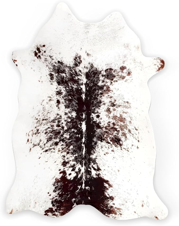 MACEVIA Faux Cowhide Rug Cute Cow Print Rugs Animal Area Carpet Western Decor for Living Room Bedroom Non-Slip 59" L x 47.2" W(4.9ft x 3.9ft)
