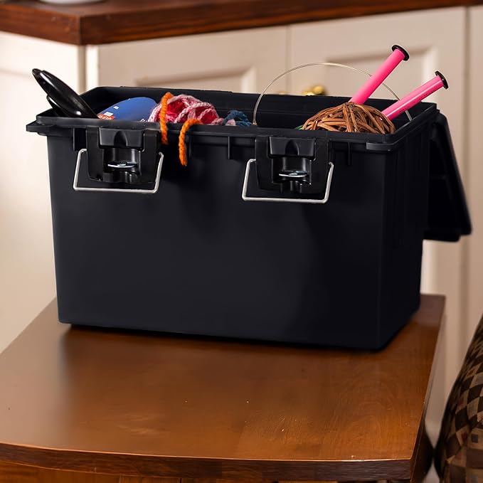 Sheffield XL Ammo Box Made in USA, Stackable Lockable Ammo Storage Box | 2 Pack Lockable Storage Box, Water and Dust Resistant Dry Box, Secures Hunting Gear, Gun Accessories, Supplies, and Bullets