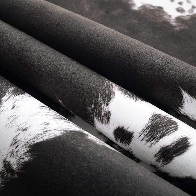 AROGAN 8x10 Faux Cowhide Rug, Cow Print Large Animal Hide Rug Black | Premium Cow Hide Carpet, Western Rug for Bedroom Living Room Decor, Durable Faux Cow Skin Cowhide Area Rug