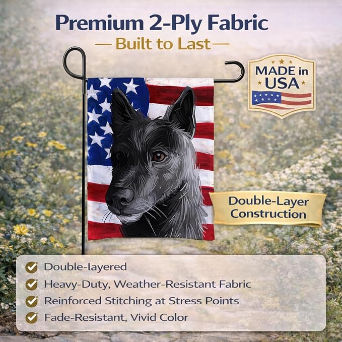 Caroline's Treasures CK6701GF Seskar Seal Dog American Flag Garden Flag Mailbox Flag Decorative Yard Flag Banner Outside Patio Artwork Yard Flower Beds, Garden Size, Multicolor