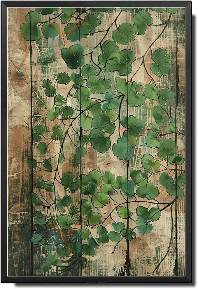 Metal Sign Tin Sign Vintage Wall Art Rustic Elegance Maidenhair Fern Tin Sign for Easy Installation Weather Resistant Design and Vinta Metal Sign for Club 12×16 Inches with Metal Frame