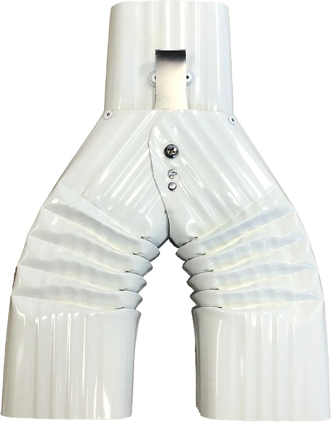 Basic Downspout Diverter for Rain Barrels (2x3), Made in The U.S.A. (High Gloss White)