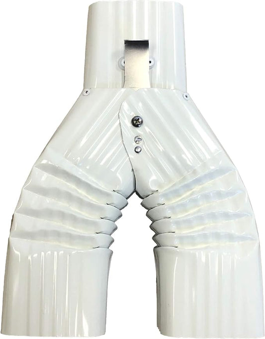 Basic Downspout Diverter for Rain Barrels (2x3), Made in The U.S.A. (High Gloss White)