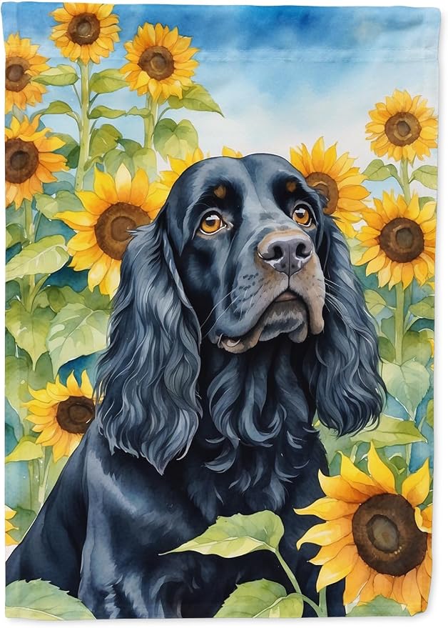Caroline's Treasures DAC6060GF Cocker Spaniel in Sunflowers Garden Flag Mailbox Flag Decorative Yard Flag Banner Outside Patio Artwork Yard Flower Beds, Garden Size, Multicolor