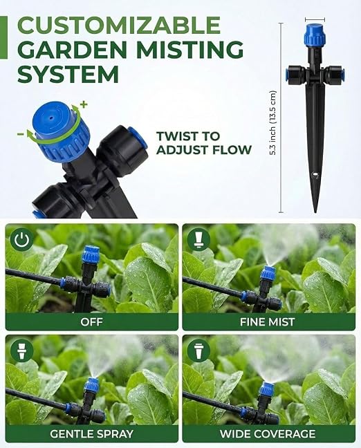 Drip Irrigation System，1/4" Blank Distribution Tubing Watering Hose, DIY Micro Sprinkler Automatic Plant Waterer for Garden, Greenhouse, Raised Bed, Patio & Outdoor Plants （118FT