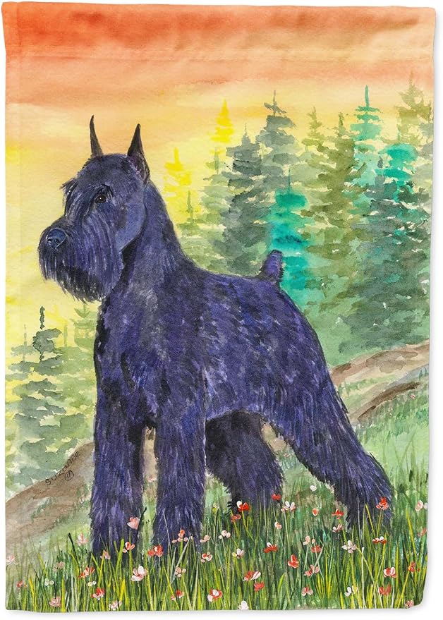 Caroline's Treasures SS1051GF Schnauzer Garden Flag Mailbox Flag Decorative Yard Flag Banner Outside Patio Artwork Yard Flower Beds, Garden Size, Multicolor