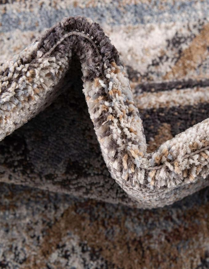 Unique Loom Eco Southwestern Collection Area Rug - Tubac (Runner 2' 7" x 12' 0", Khaki Gray/Black)