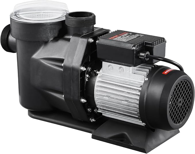 VEVOR Above Ground Pool Pump, 3 HP, 149 GPM Max Flow Single Speed Swimming Pool Pump, 220V 3450 RPM 42 ft Max Head Lift with PP Shell Strainer Basket, 122°F Max Water Temp, for Hot Tubs Spas, No Plug