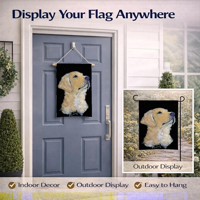Caroline's Treasures SS8960GF Golden Retriever Garden Flag Mailbox Flag Decorative Yard Flag Banner Outside Patio Artwork Yard Flower Beds, Garden Size, Multicolor
