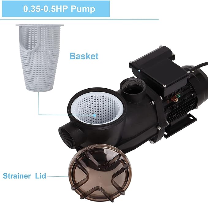Yosoo 2400GPH Pool Pump Strainer Basket, Premium ABS Pool Centrifugal Pump Filter Basket Replacement for Clear Swimming Water, and Easy to Replace