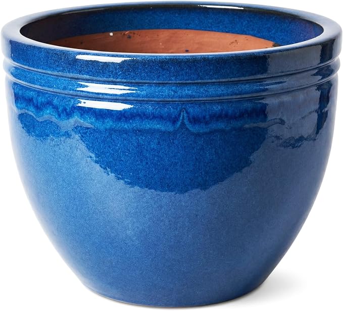 Large Flower Pots for Plants Outdoor & Indoor, Extra Large Ceramic Planters with Drainage Hole, 15.7 Inch