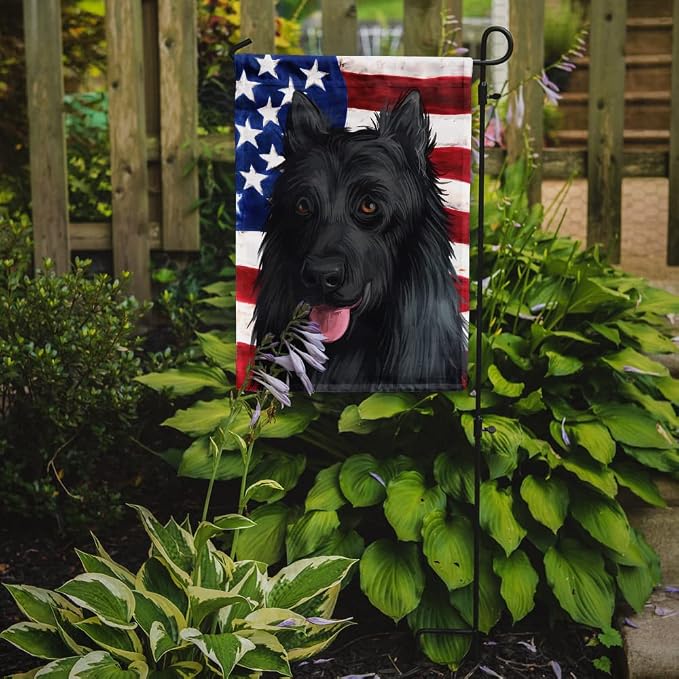 Caroline's Treasures CK6592GF King Shepherd American Flag Garden Flag Mailbox Flag Decorative Yard Flag Banner Outside Patio Artwork Yard Flower Beds, Garden Size, Multicolor