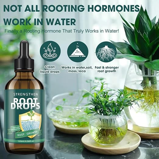 Liquid Rooting Hormone for Cuttings – Supports Fast Root Growth in Water, Soil & LECA | Plant Propagation Solution for Houseplants (4.06 oz)