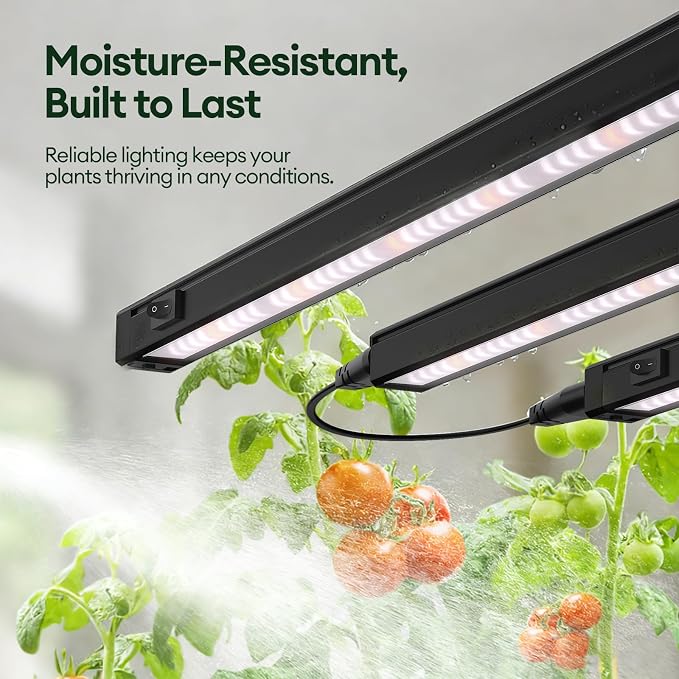 Maygrove Grow Lights for Indoor Plants, Tunable Spectrum 2FT LED Growing Lamp 28W (4 x 15W), T5 Grow Light Strip for Seed Starting, Vegetables, Linkable, Black, 4-Pack
