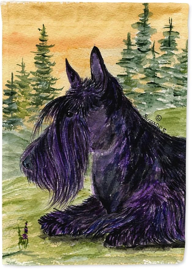 Caroline's Treasures SS8511GF Scottish Terrier Garden Flag Mailbox Flag Decorative Yard Flag Banner Outside Patio Artwork Yard Flower Beds, Garden Size, Multicolor
