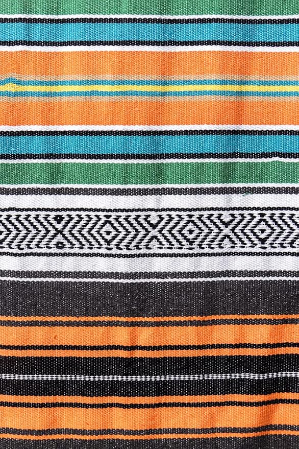 Airooglee 77" L x 46.4" W Large Mexican Blanket - Perfect as Yoga Blanket, Outdoor Camping, Beach, Serape, Picnic, Woven Blanket, Boho Home Décor - Colorful