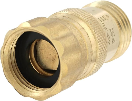 Heavy Duty 25 psi Water Pressure Regulator 3/4 inch Hose Thread Drip Irrigation System Pressure Reducer, Lead-Free Brass