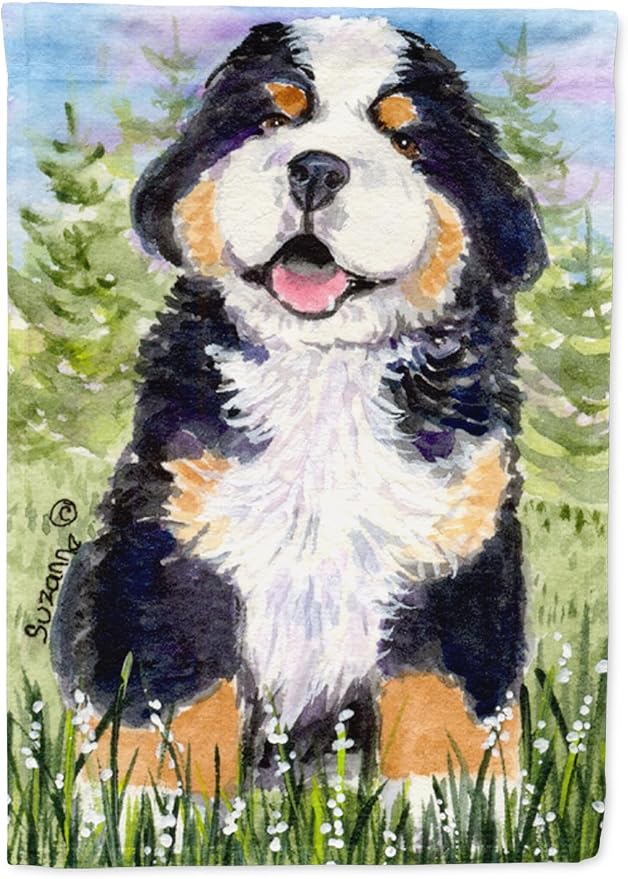 Caroline's Treasures SS8750GF Bernese Mountain Dog Garden Flag Mailbox Flag Decorative Yard Flag Banner Outside Patio Artwork Yard Flower Beds, Garden Size, Multicolor
