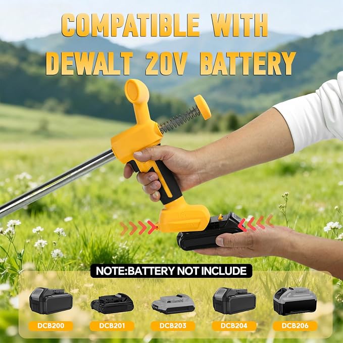 Electric Weed Puller Compatible with Dewalt 20V Battery, Heavy-Duty 3-Claw Steel Root Weeder, Stand up Electric Weeds Pulling Tool for Dandelion Lawn Garden Yard (No Battery)