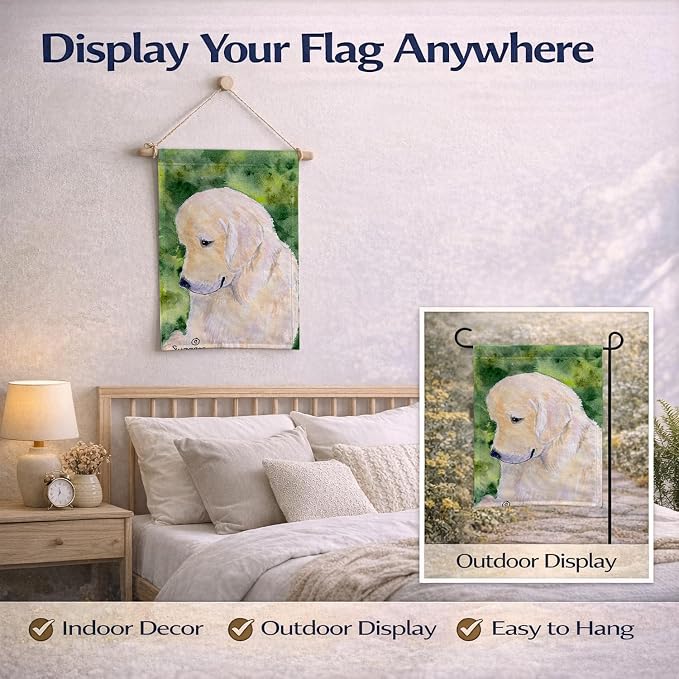 Caroline's Treasures SS8757GF Golden Retriever Garden Flag Mailbox Flag Decorative Yard Flag Banner Outside Patio Artwork Yard Flower Beds, Garden Size, Multicolor