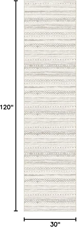 cotiled Hallway 2.6x8 Runner Rugs Washable Boho Moroccan Soft Rug | Solve Modern Neutral Trendy Home Decor - Stain Resistan Carpet for Entryway Kitchen Laundry Room Brown