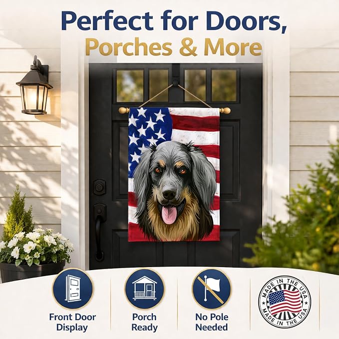 Caroline's Treasures CK6561CHF Hovawart Dog American Flag House Flag Large Porch Sleeve Pole Decorative Outside Yard Banner Artwork Wall Hanging, Polyester, House Size, Multicolor