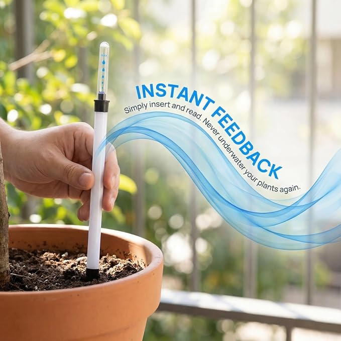 DOITOOL 4 Pcs Plant Water Level Indicator, Indoor Moisture Meter Planter Flower Pot Gauge, Visual Buoy Display Houseplant Soil Water Shortage Reminder, 14 Inches