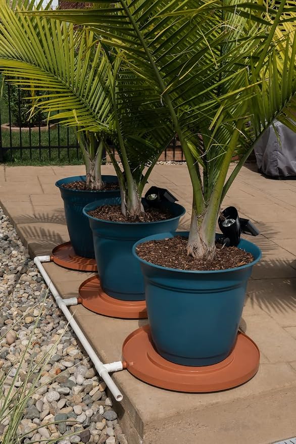 Drain Away Terra Cotta 15.5 Inch Plant Saucer Heavy Duty Drain Tray for Large Pots Indoor Outdoor Waterproof UV Resistant | Protect Floors Decks | 12in 15in 22in | White Gray Terra Cotta Black
