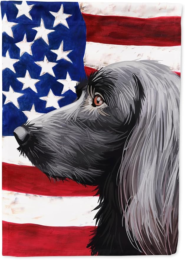 Caroline's Treasures CK6623GF Large Munsterlander Dog American Flag Garden Flag Mailbox Flag Decorative Yard Flag Banner Outside Patio Artwork Yard Flower Beds, Garden Size, Multicolor