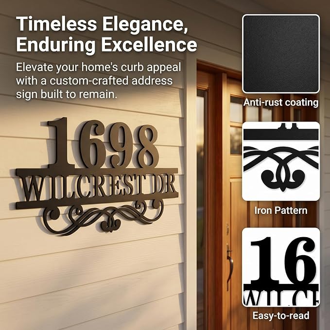 Personalized House Numbers for Outside House Number Sign Custom Street Address Sign Address Numbers for Houses Custom Metal Address Signs for Houses Address Plaques Personalized Housewarming Gift