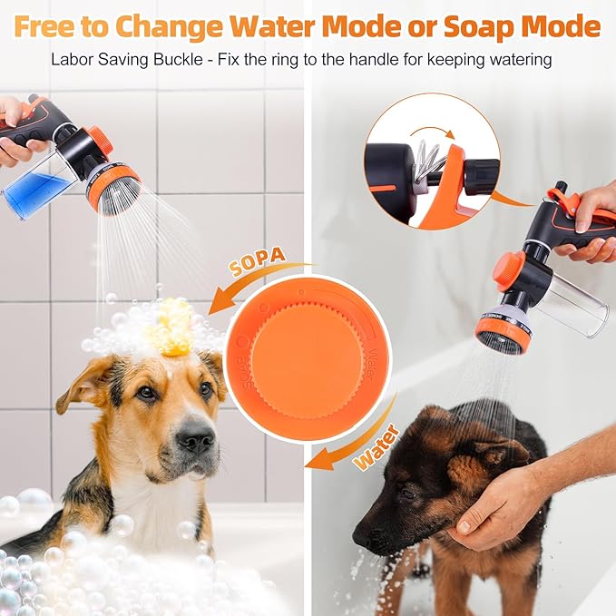 Dog Shower Attachment with Metal 3-Way Shower Diverter & 100inches Shower Hose for Bathroom Showr Arm, Dog Wash Hose Nozzle Sprayer for Easy Pet Bathing Dog Washing Hose Attachment