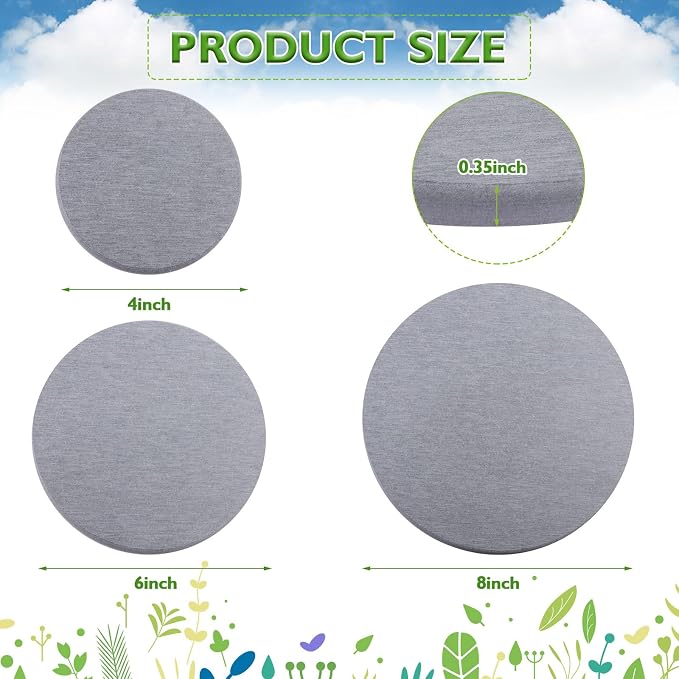 12Pcs Diatomaceous Earth Coaster 4/6/8inch Diatomite Plant Saucer Stone Plant Sourcer Instant Dry Water Absorbent Diatomite Tray Water Absorbent Plant Coasters Diatomaceous Earth Mat Absorbent Pad