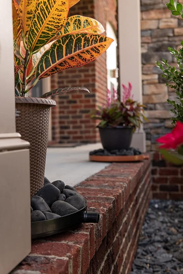 Drain Away Terra Cotta 15.5 Inch Plant Saucer Heavy Duty Drain Tray for Large Pots Indoor Outdoor Waterproof UV Resistant | Protect Floors Decks | 12in 15in 22in | White Gray Terra Cotta Black